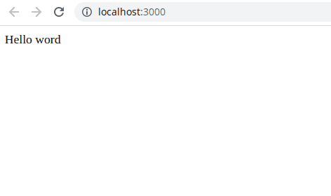 browser showing "hello world"