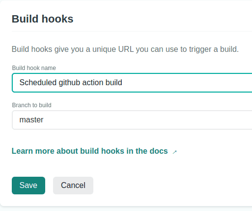 creating a new build hook
